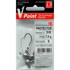 DRAGON V-Point Protector | Hameçon n°2/0 - Poids 7.5g - Sachet de 3